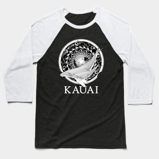 Humpback whales Shield of Kauai Baseball T-Shirt